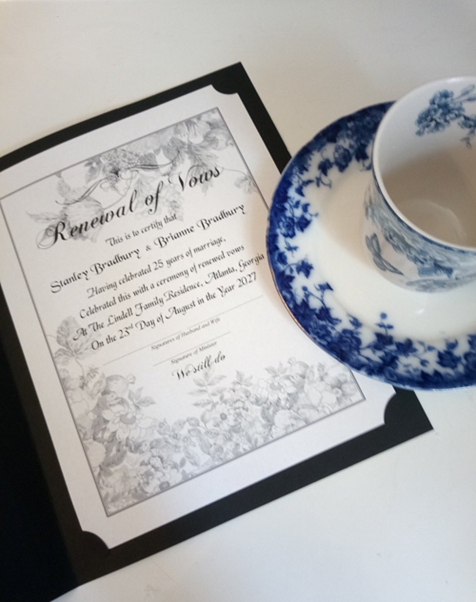 Excited to share the latest addition to my #etsy shop: Sweet Fragrance of Romance Marriage Vow Renewal Certificate/optional 4.25 x 5.5' plastic laminates/optional certificate holder etsy.me/3Ns2Qvr #vowrenewal #vowrenewalcertif #renewalofvows #marriagevowcert
