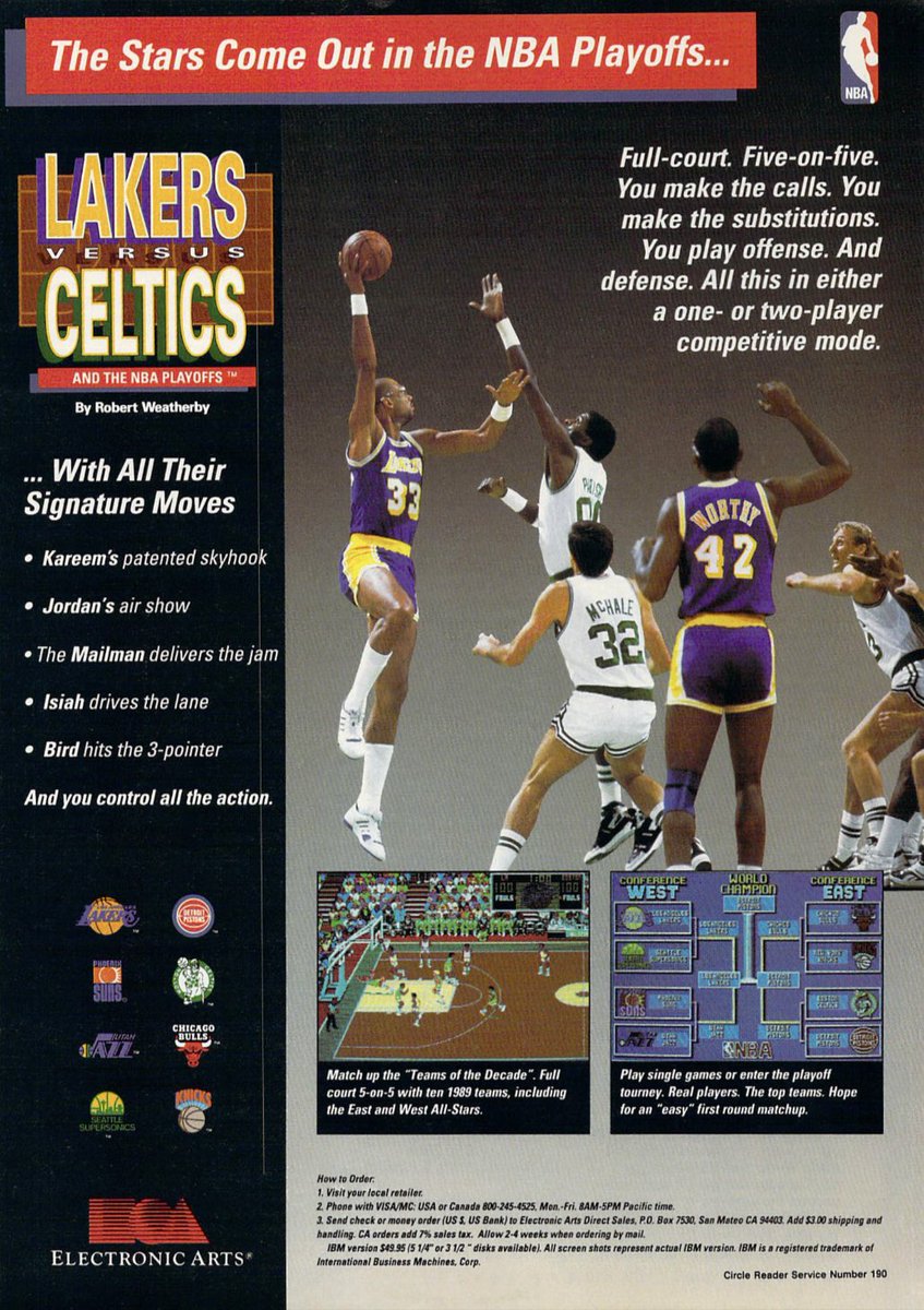 american80s's tweet photo. I remember playing this on a CGA monitor (via the keyboard) at a friend’s house back in the day… The 286 days were rough 😩 #PCgaming #EAsport
#RETROGAMING #RetroComputers #IBMcompatible #Lakers #Celtics #NBA https://t.co/T2wIqL3QQU