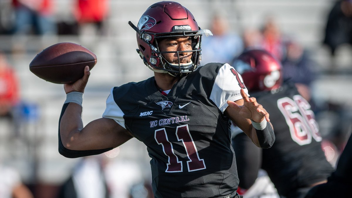 ● QB Spotlight ●

Davius Richard - NCCU

• Richard is an amazing QB who's a Dual Threat. In his career he's thrown for 6,814 yards 52 TDs and rushed for 1,396 yards 26 Touchdowns. He's one of the top returning QBs in the #FCS