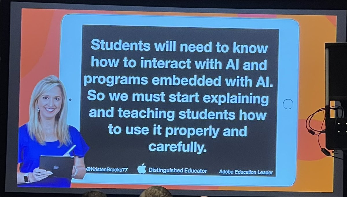 @KristenBrooks77 -  “I’m not the smartest one in the room” such as @PlayCraftLearn & it is so true! Showing Ss we aren’t the experts in every thing‼️ #forEDU #ISTELive23 #AI