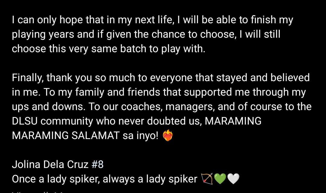 what if umiyak ako raynao. we will miss you for wearing green and white, jolina!! 😭

#UAAPSeason85
#PVL2023