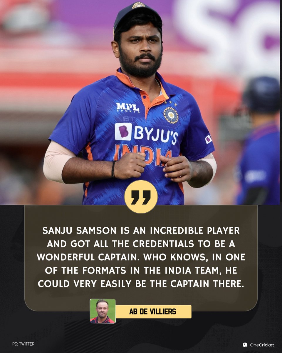 AB De Villiers believes Sanju Samson has all the credentials to become India's Captain! 🙌

Do you agree? 🤔

#INDvsWI #SanjuSamson