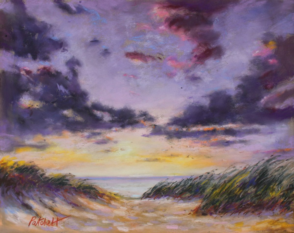 We get some beautiful sunsets here in Suffolk, and John Patchett has captured them in pastels. #pastelart #sunsets #southwold #southwoldart #scenes