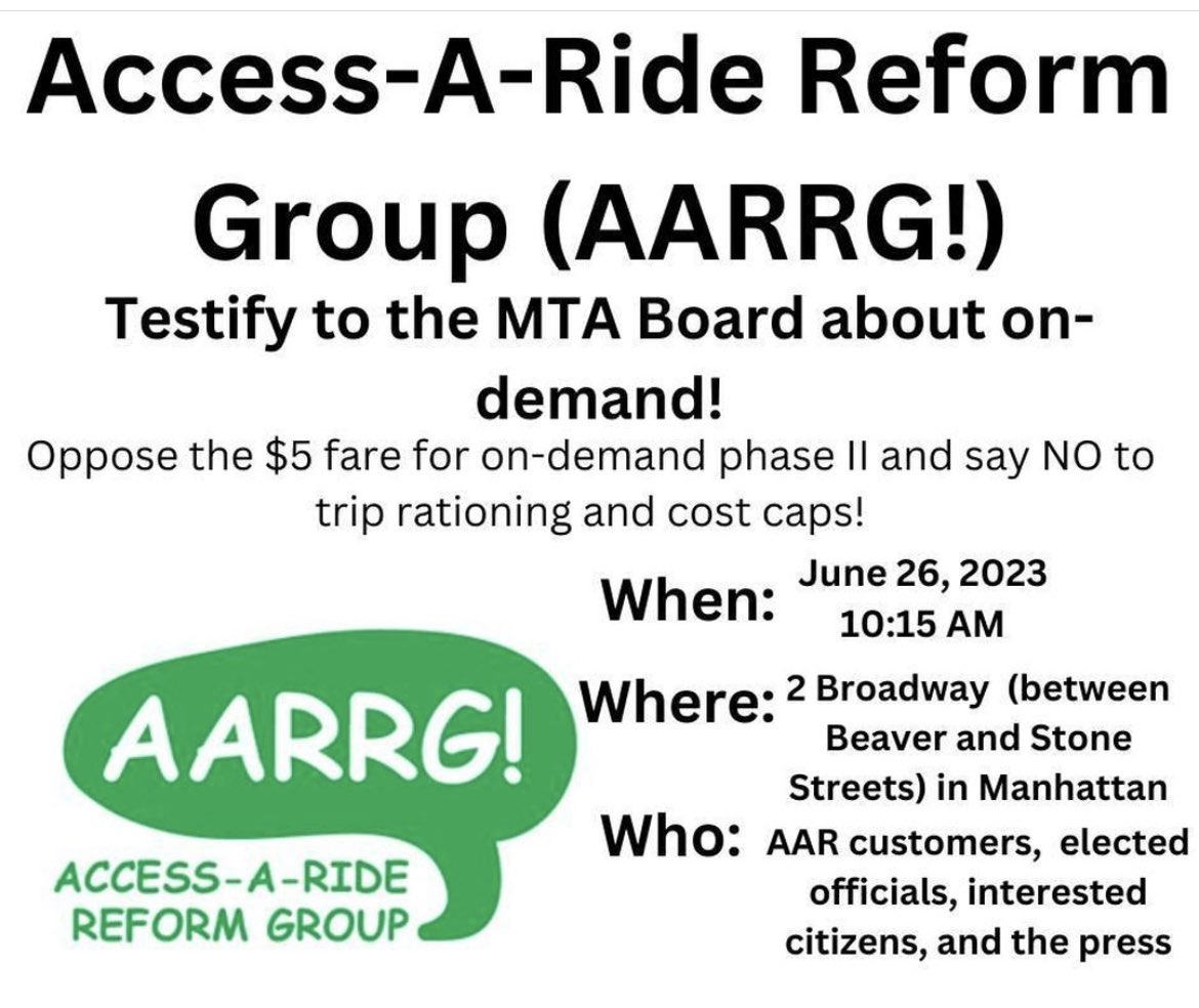 Big rally today for @CID_NY and some @ViscardiCenter alum will be there! I do agree in reforming #accessaride @MTA