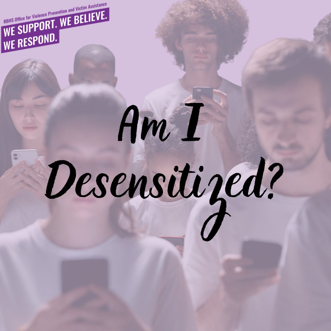 RBHS_VPVA's tweet photo. Desensitization to violence refers to a psychological phenomenon where individuals become less sensitive or reactive to violent content due to repeated exposure. In today's media-saturated world, it is important to be aware of the signs of desensitization. https://t.co/XpFp9j31WY
