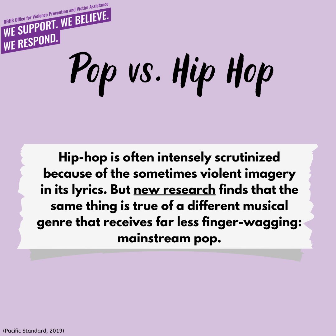 RBHS_VPVA's tweet photo. It is important to recognize that blaming specific music genres for perpetuating violence oversimplifies a complex issue. While specific genres may contain explicit or aggressive lyrics, it is crucial to remember that music is not the sole cause of violence. https://t.co/UfVAfvpR6A