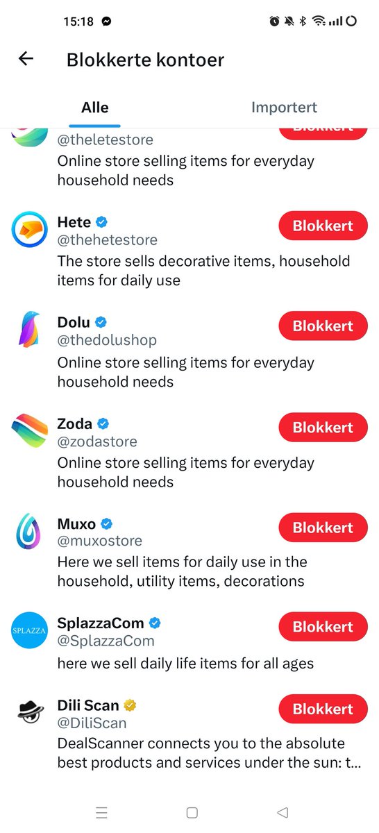 AleksanderHoel's tweet photo. Dette er "Annonsører" jeg har blokkert i løpet av helgen. Med idiotiske Tv-shop-produkter og ekstremt MYE ads. For en drittplass Twitter har blitt https://t.co/0dpkV2t6i2