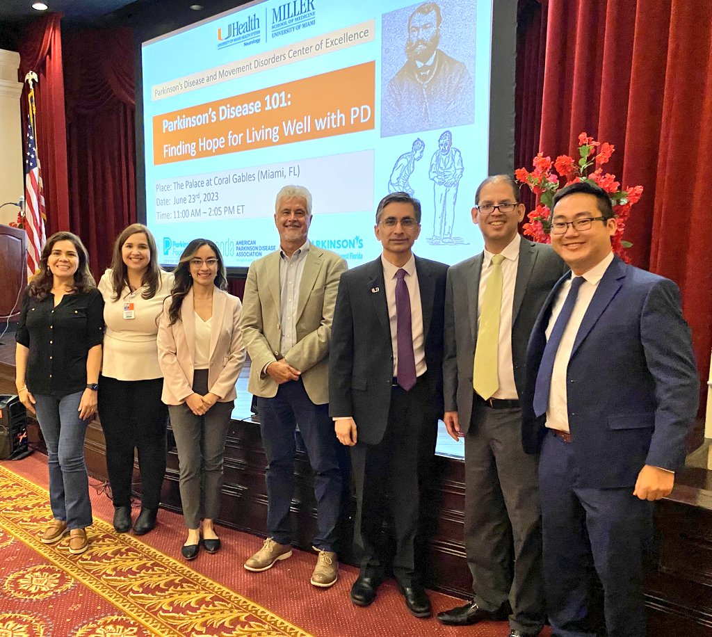 UMiami Movement Disorders (@umiamimovedis) on Twitter photo Thanks to those who attended Parkinson’s Disease 101, and to all of our speakers and research coordinators for organizing a successful educational event! 👏
<a href="/ParkinsonDotOrg/">Parkinson's Foundation</a> <a href="/UMiamiNeuro/">UMiami Neurology</a> <a href="/umiamimedicine/">Miller Medicine</a> Thanks to those who attended Parkinson’s Disease 101, and to all of our speakers and research coordinators for organizing a successful educational event! 👏
<a href="/ParkinsonDotOrg/">Parkinson's Foundation</a> <a href="/UMiamiNeuro/">UMiami Neurology</a> <a href="/umiamimedicine/">Miller Medicine</a>