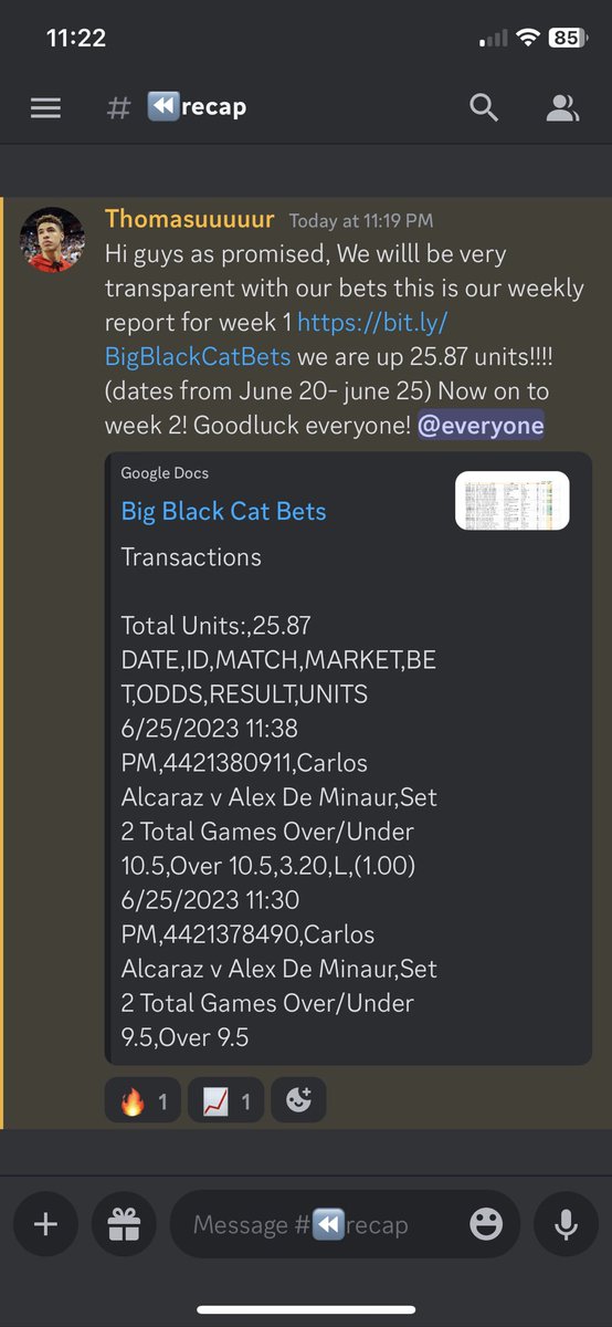 ThomasSur3's tweet photo. https://t.co/LufBDVpSZG week 1 for the cord has been good! On to week 2. So far on week 2 day 1 we are now up 14 units https://t.co/txgoHxGG3d #GamblingTwitter #tennisbets #ATP #WTA #LIVEBET https://t.co/lnjDI87oMN