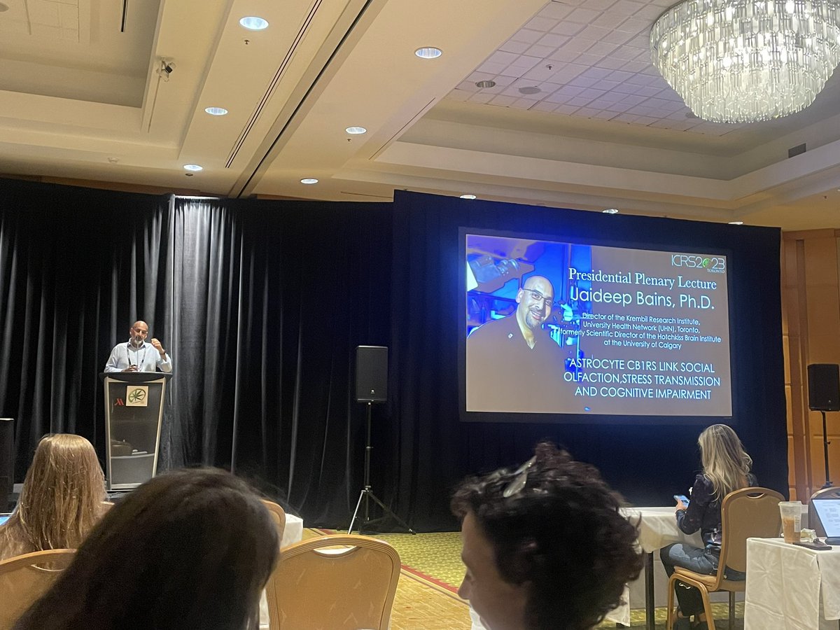 Great kick off to day 2 #ICRS2023Toronto. Absolutely amazing Keynote talk by Jaideep Bains on role of CB1 receptors on astrocytes in social transmission of stress
<a href="/stressynomics/">jaideep bains</a>