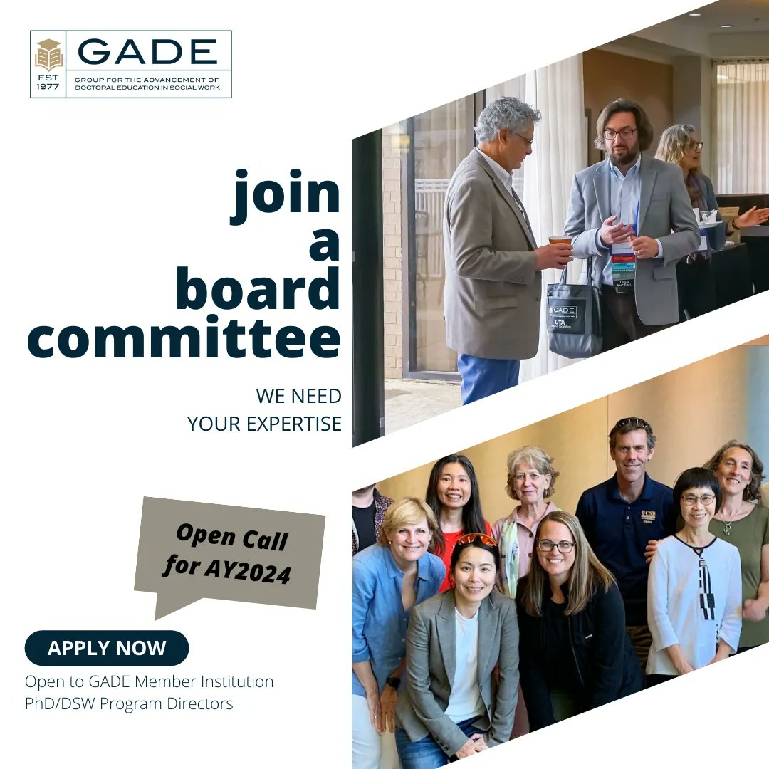 🗣️ Calling all GADE Members! Consider joining a committee for the 2023-24 academic year. Express your interest at: buff.ly/44eC5Bx