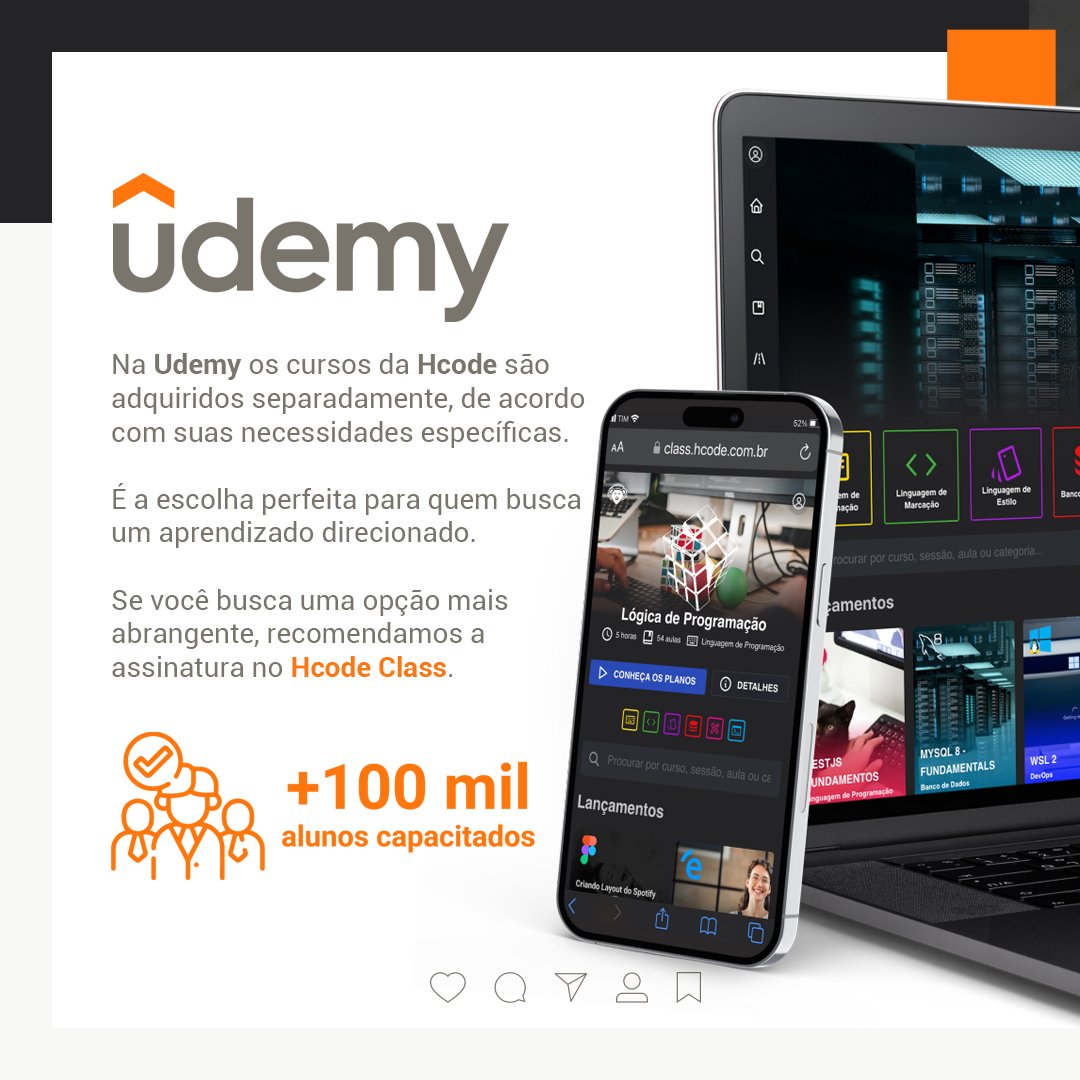 hcodebr's tweet image. Siga o fio e faça a escolha certa para o seu crescimento na programação... [+]
__
#hcode #hcodeclass #udemy #carreira #ead #conhecimento #flexibilidade #programação #dev #developer #webdeveloper #software #frontend #backend #fullstack #tecnologia #paneladev  #bolhadev