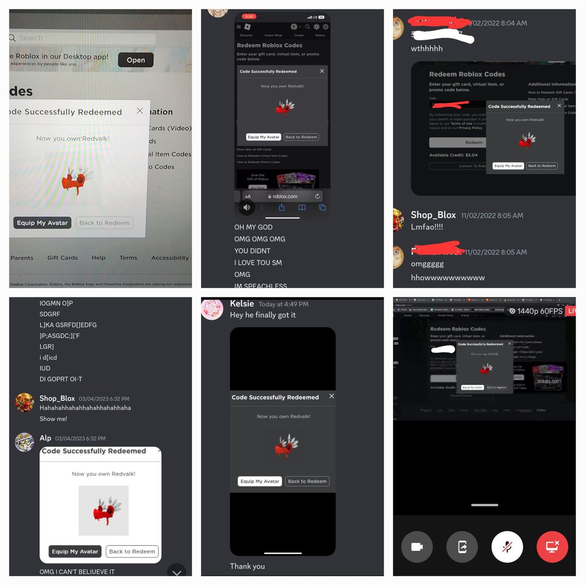 realshop_blox's tweet photo. Making the seemingly impossible, possible. One person at a time!
This is only 6 out of probably 16 lucky people! ROBLOX history in the making! #redvalk #toycodes #ROBLOX #redvalkking https://t.co/Se9D7Hv0oW