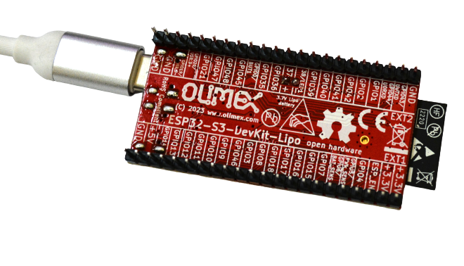 Olimex's tweet image. ESP32-S2-DevKit-Lipo OSHW board runs Linux Kernel 6.3 thanks to @eMbeddedHome and #jcmvbkbc #esp32s3 #linux #esp32