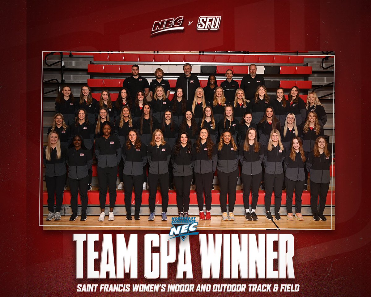 The Red Flash Women's Indoor and Outdoor Track &amp; Field Teams have earned the NEC's Team GPA Award! Congratulations, Ladies! 👏

#GoRedFlash🔴⚡️