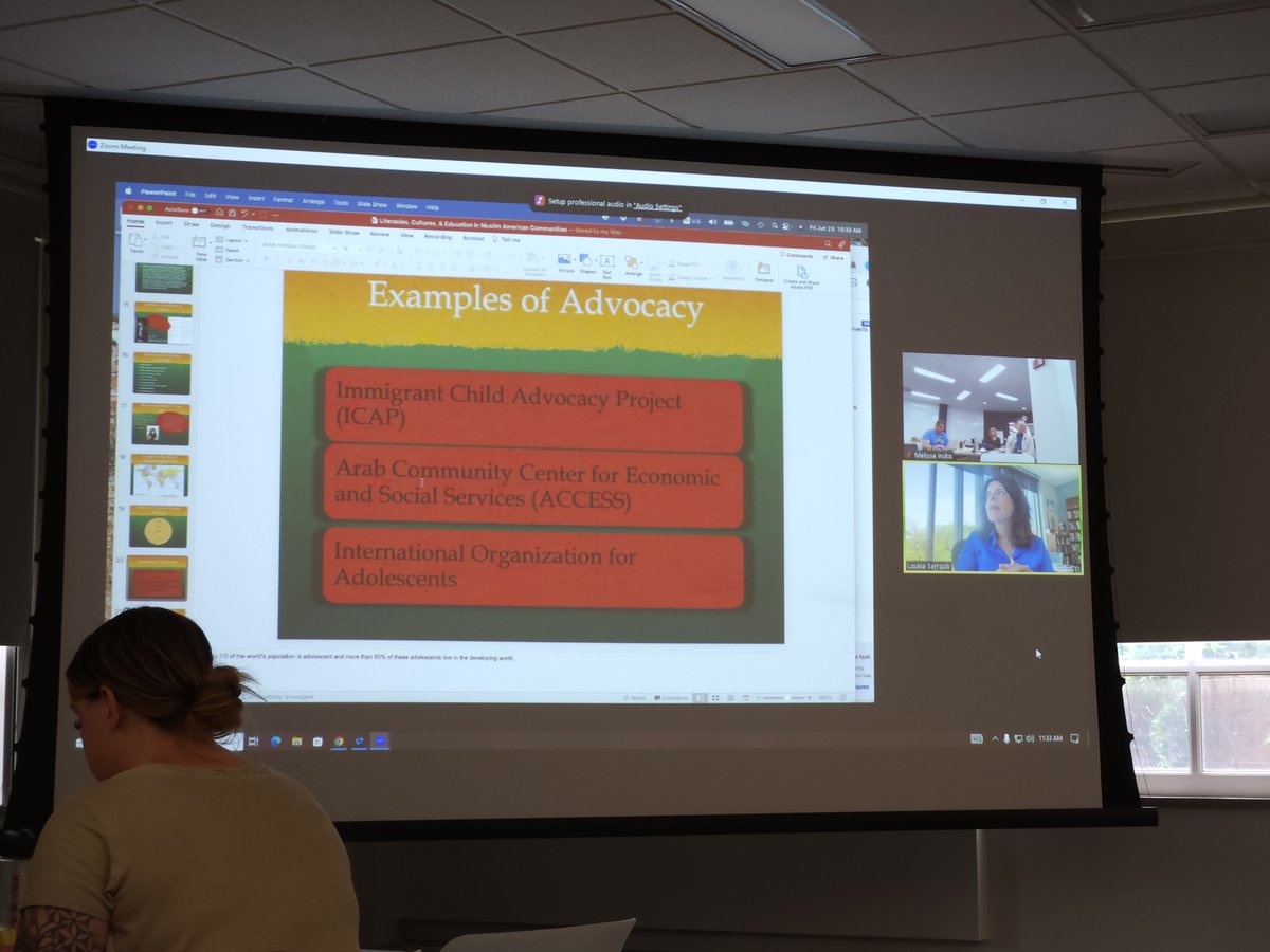 MuslimM9841's tweet photo. Day 5: Loukia Sarroub fostered a fantastic discussion on factors that contribute to communal identity and ways to enhance student success, by reframing what literacy means in various Muslim American communities among Yemeni American and Iraqi youth https://t.co/pvXwHSBXGy