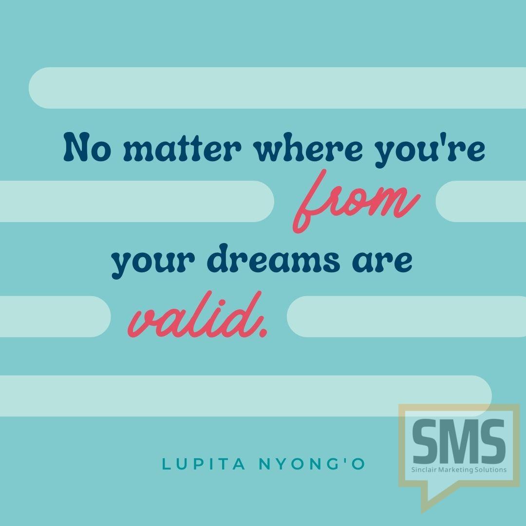 KevinSinclairCA's tweet image. No matter where you&apos;re from, your dreams are valid.
~ Lupita Nyong&apos;o

#justdream #freetodream #contentisking
 #socialmediagrowth
 #contentmarketingstrategy
 #contentmarketingtip