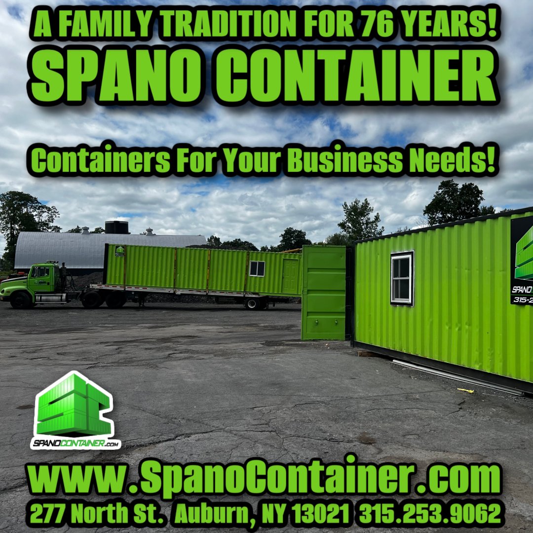 Whether you need containers for special events, commercial storage or construction projects, Spano Container has the container solution to fit your needs.

#ContainerSolutions #ReliableContainers #SecureStorage #SyracuseNY

315-253-9062

bit.ly/3yXNHvf
