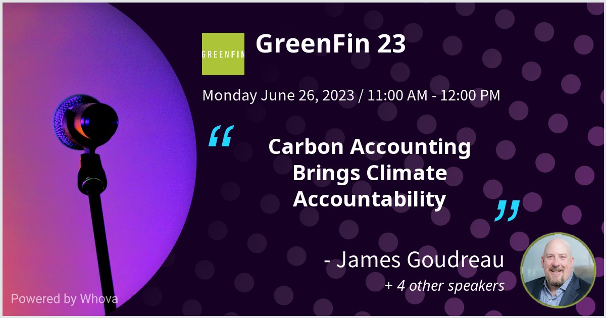 I am speaking at GreenFin 23. Please check out my talk if you're attending the event! #GreenFin23 - via #Whova event app