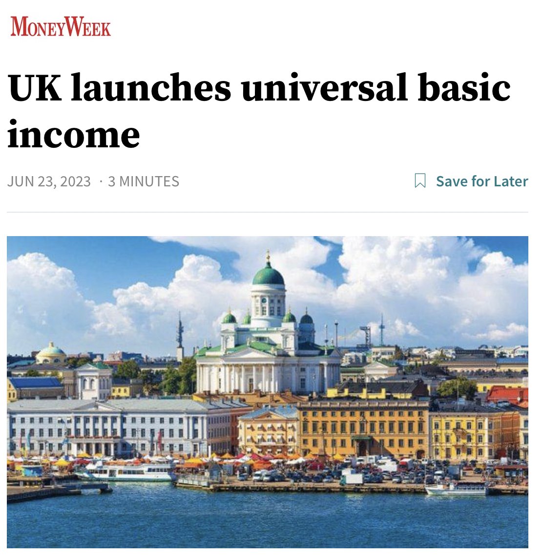 NEW: Thinktank Automony has announced the first pilot program testing a universal basic income (UBI) in🇬🇧 England 👀

Under the program, 'lucky' participants will be given £1,600 every month for two years, with 'no strings attached' 

What do you think this does to a society? 🤔