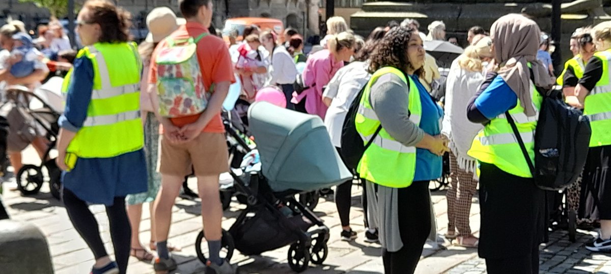 26 June lovely weather for the Breastfeeding Awareness Week march in Liverpool- from St George's Hall to Chavasse Park