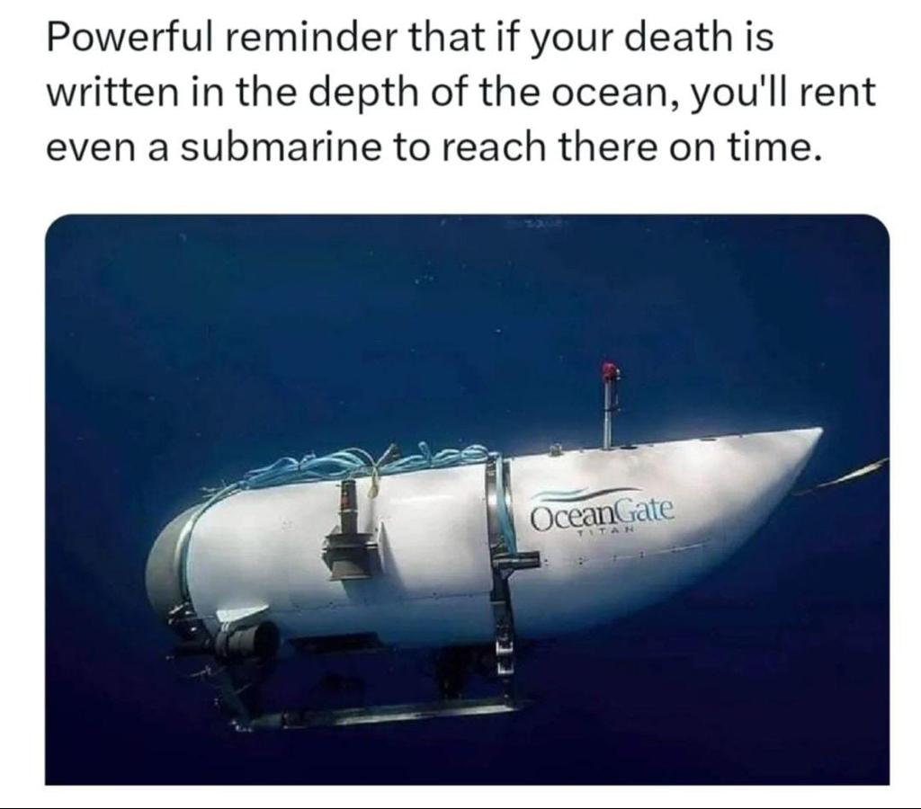 Bitter truth.
#submarino
#billionaires
#OceanGateSub
#OceanGateTitan
#Titanic
#OceanGate