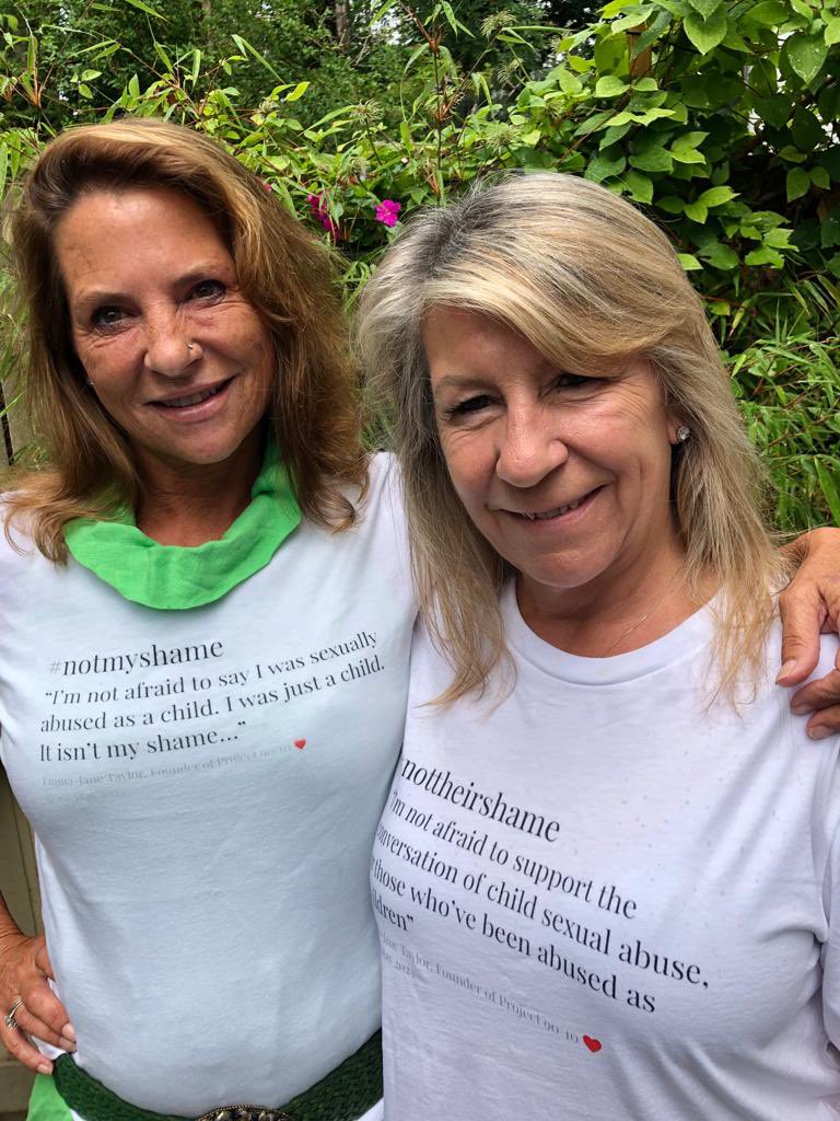 More survivors come forward every day to share their silence and also, as allies to support….so lovely to be sent this picture of Karin and Debbie in their @notmyshameuk #nottheirshame tee shirts, turning the tables on the shame of child sexual abuse 🫶🏼 

notmyshame.global
