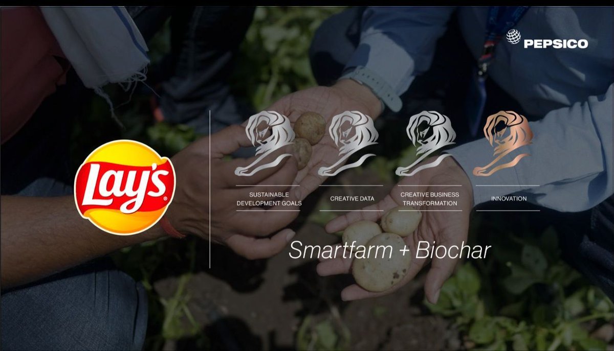 We’re delighted to share that the Lay's Smart Farm and Lay’s Biochar Project have emerged victorious at the #CannesLions2023 with three Silvers and one Bronze award.

Congratulations to our exceptional teams for this extraordinary achievement! 

#PepsiCoProud #CannesLions70