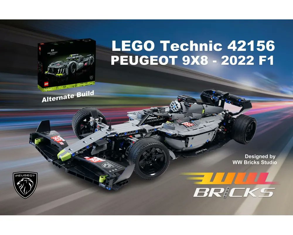 2022 F1 - LEGO Technic 42156 PEUGEOT 9X8 alternate build by WW Bricks Studio #LEGO reb.li/m/151671