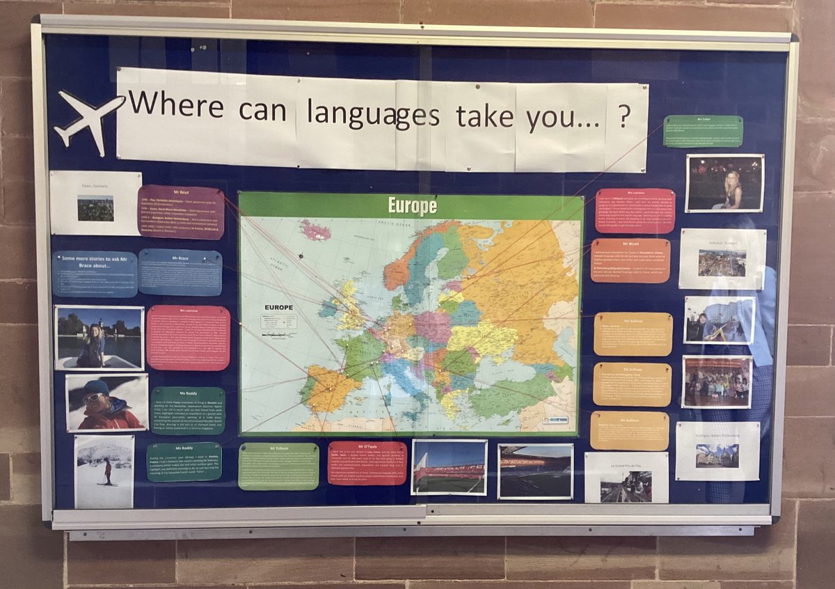 BSBDGerman's tweet photo. Where can languages take you…?

Well, if students come along to A corridor, they can find out all about the adventures that the MFL staff in @BoltonSch have had thanks to our language skills. There are some great stories! 

@nfordteacher @BSBDFrancais @SenoraCotton 
#BSBDGerman https://t.co/FZC74mGVXr