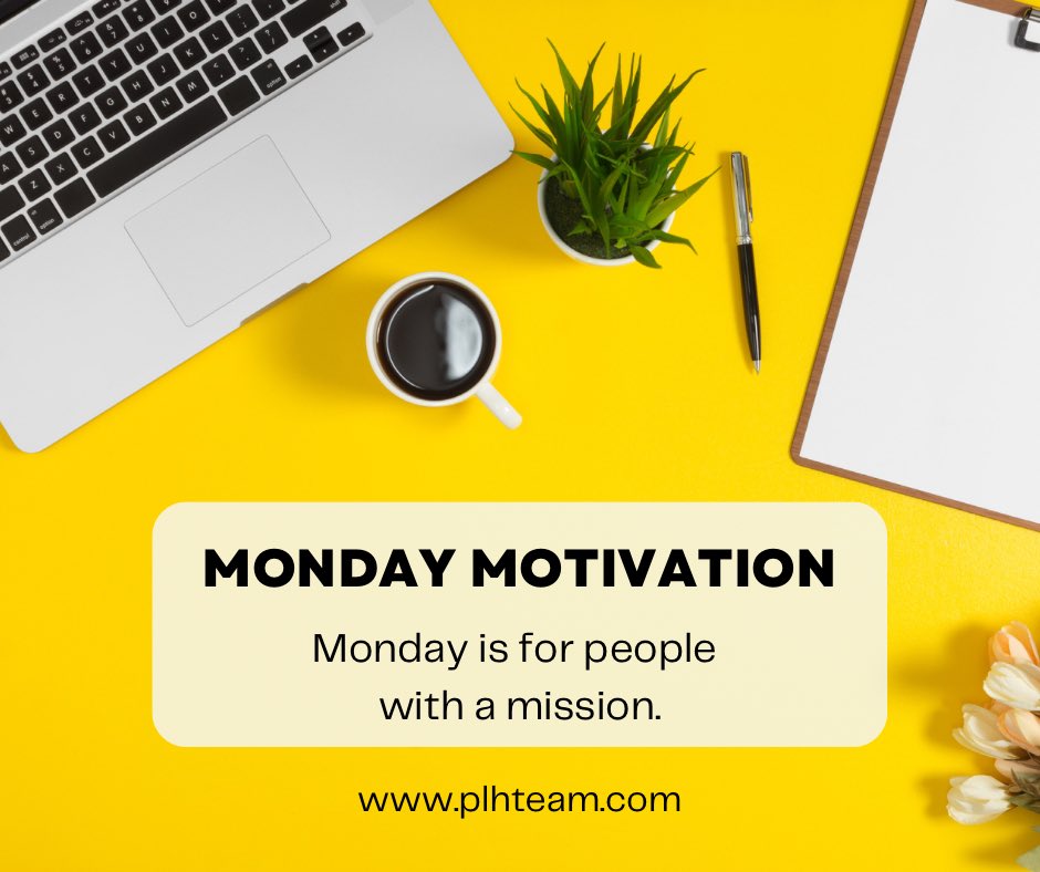 PLHTeam's tweet image. Monday Motivation 🙌🏼

A mission is an important goal or purpose that is accompanied by a strong conviction. 

Mondays are perfect for people with a mission. 
It’s a fresh start to a week full of opportunities. 

What’s your mission this week?