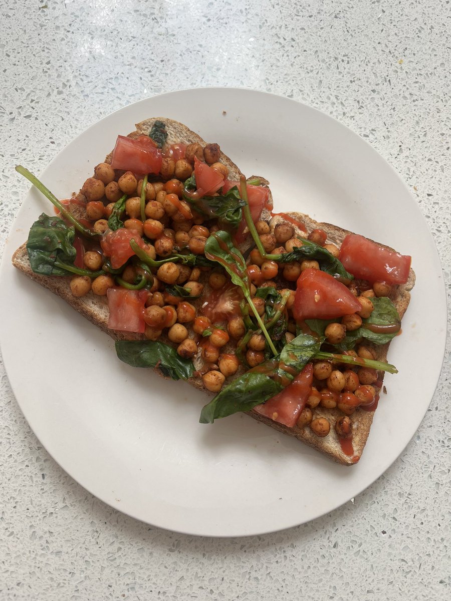 Harissa spiced chickpea toasts