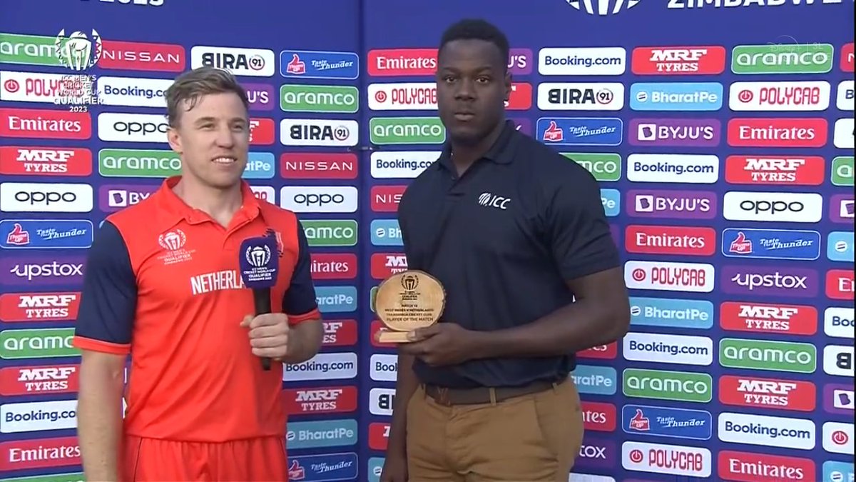 ranjeet1710's tweet image. ONE OF THE GREATEST ODI MATCH EVER.

- West Indies scored 374 runs.
- Netherlands scored 374 runs.
- NED scored 30 runs in Super Over.
- WI scored 8 runs in Super Over.

NED beat WI in World Cup Qualifiers.

Take a bow to LOGAN VAN BEEK 

#WorldCup2023 #WIvNED