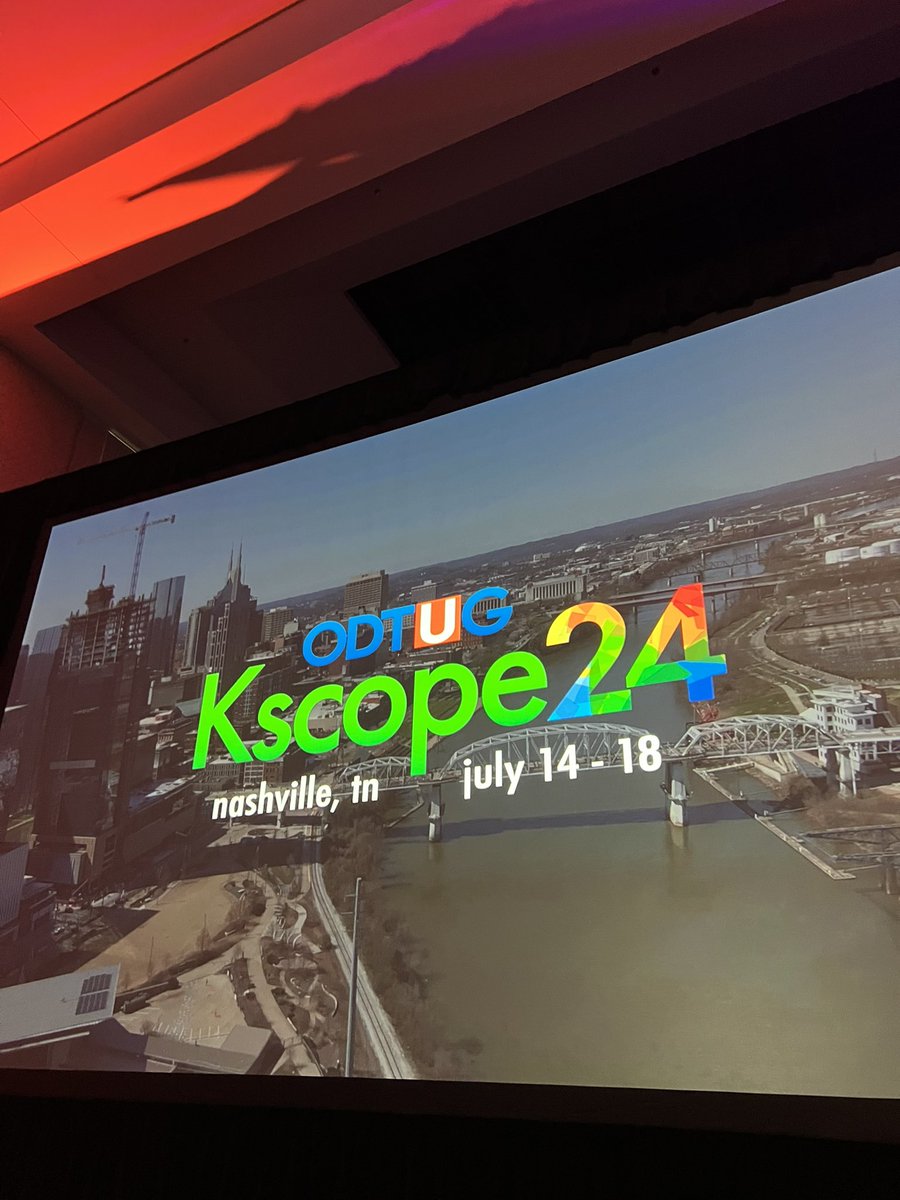 odtug's tweet image. At the General Session this morning, the location for ODTUG Kscope24 was announced. Our next stop is Nashville, Tennessee, in July. We hope to see you in "Music City" next year. 🎸
#nextstopnashville
#Kscope24
#kscope23
#ODTUG
#oracle
#developercommunity…