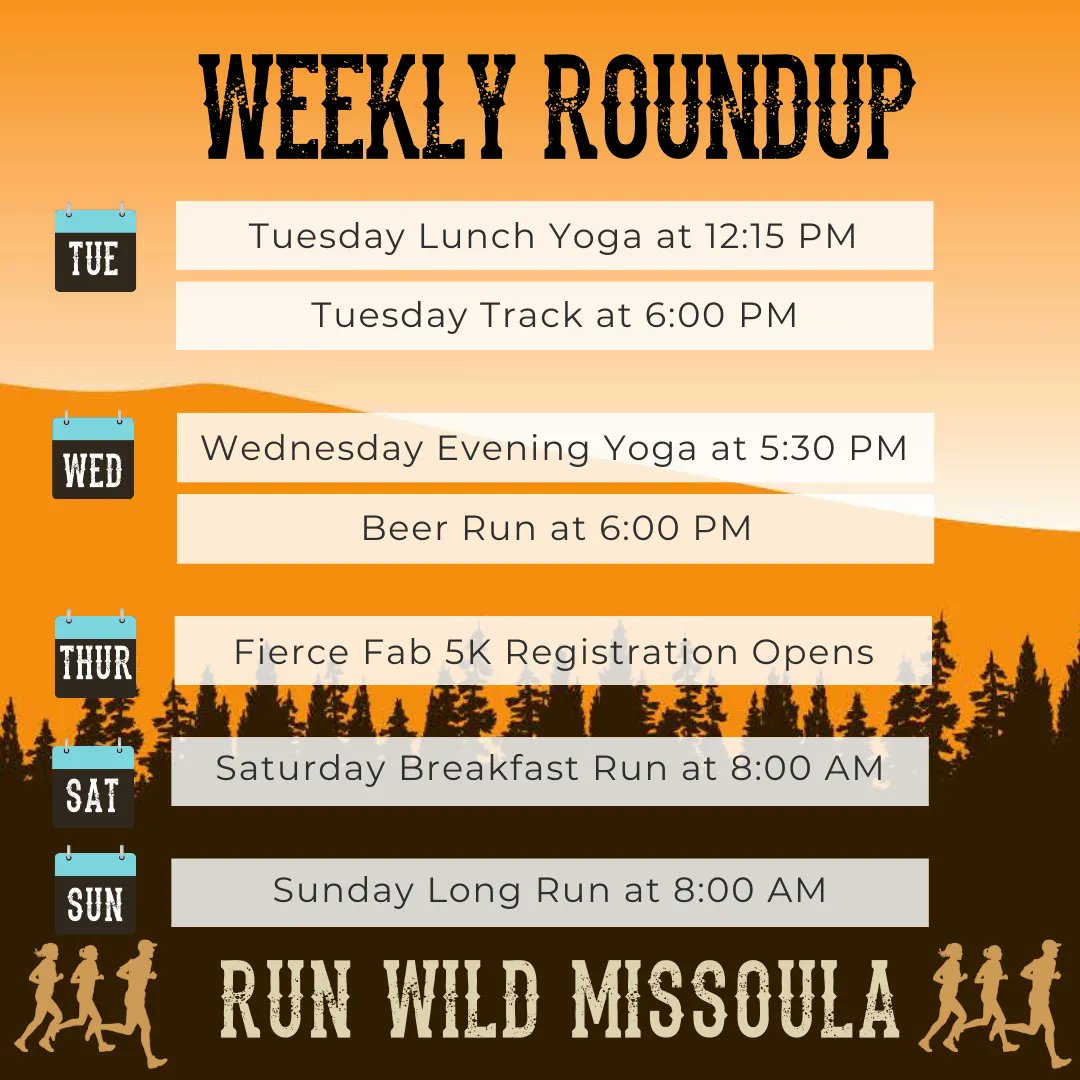 Happy Monday friends! We hope you had fun with us over the Missoula Marathon weekend of events. We had so much fun, the excitement was high, the participants were amazing, and thank you to all the volunteers who came out!! We continue the fun into this week!