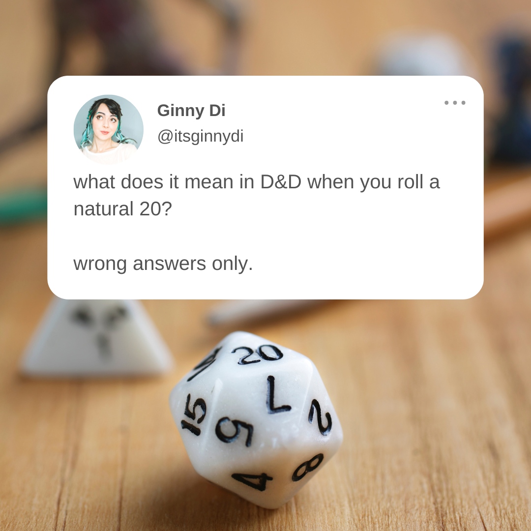 Ginny di she her on twitter what does it mean in d d when you roll