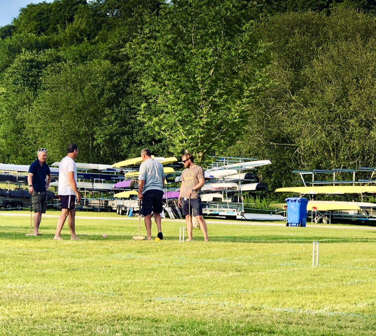 BoatmanCroquet's tweet photo. Boatman Croquet tonight at 6.30 ish in Butler’s field #hrr #henley @HenleyRegatta https://t.co/dIVKXXILEg