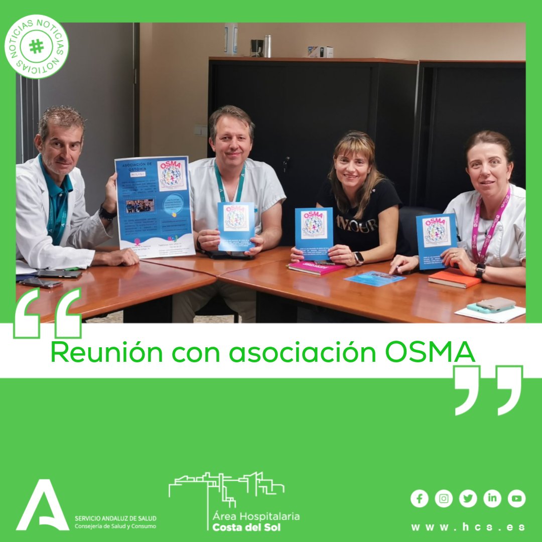 ASCostadelSol's tweet photo. #Noticia 🗣️ Profesionales del Hospital Costa del Sol han recibido la visita de la Asociación de Pacientes Ostomizados, #Osma, donde su representante, Bettina Duarte, ha dado a conocer esta asociación, sus objetivos y líneas de trabajo.

#centrosconcorazón #SAS https://t.co/07LlgSR8L7