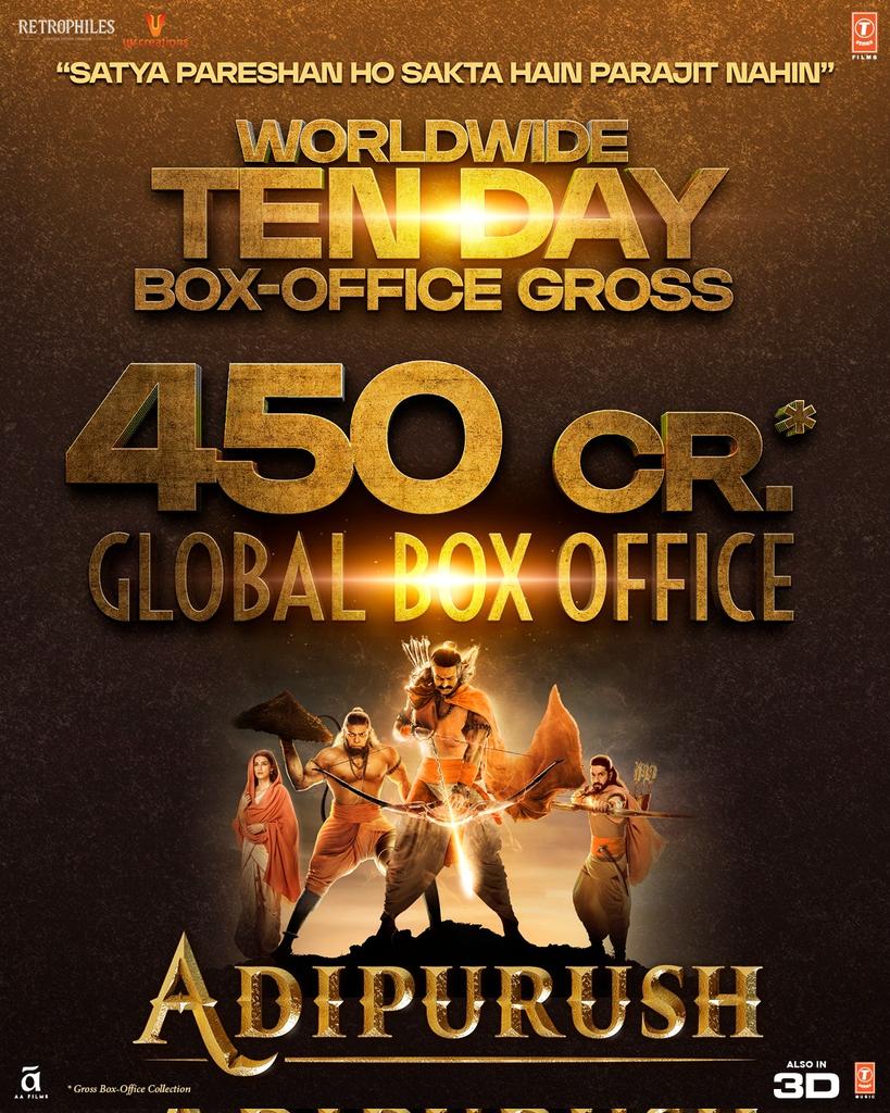 #Adipurush become the fourth film of #Prabhas to cross 450 Cr collection Worldwide #Baahubali2 1810 Cr #Baahubali 650 Cr #Saaho 451 Cr #Adipurush 450 Cr #Adipurush collect more than 150 Cr net in Hindi biz