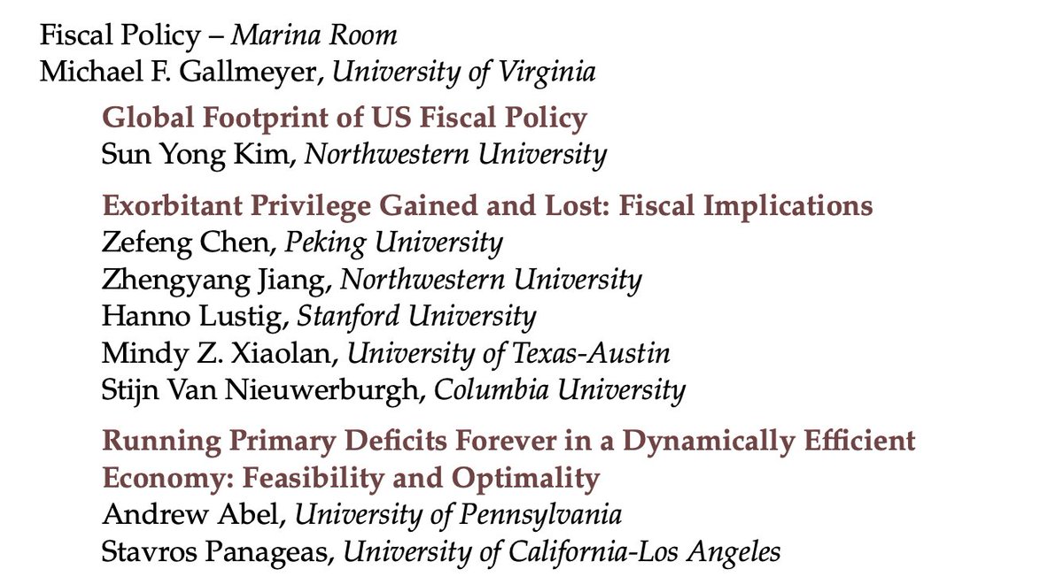 Feeling out of place presenting as a student in this star-studded WFA session on fiscal policy later today at 10:30 (PST)! If you are at the WFA, please check out my paper on the global footprint of US Fiscal Policy!

Paper Link: lnkd.in/gKtjB-wM

#wfa2023 #FiscalPolicy