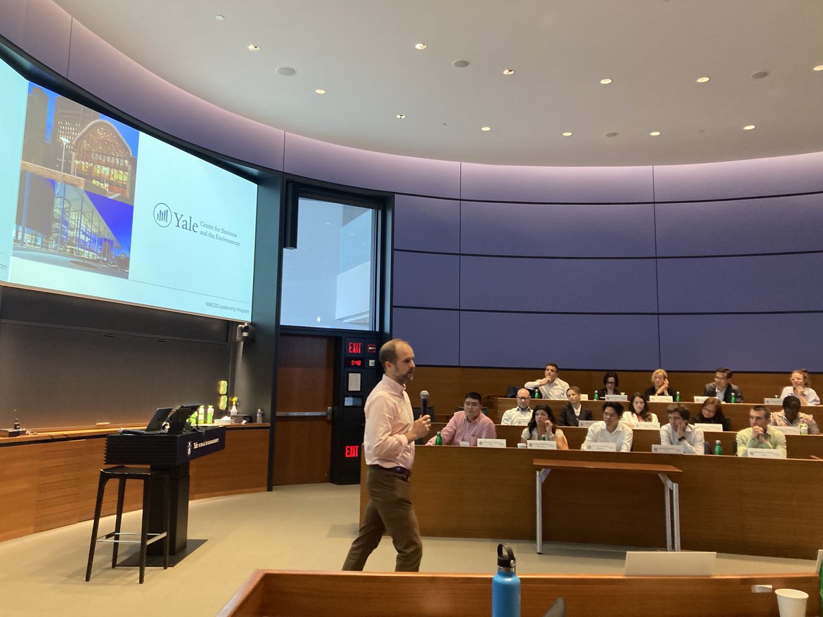 Stuart welcoming participants of the ⁦⁦<a href="/wbcsd/">gj</a>⁩ leadership program! Such a whip smart bunch working to have a positive impact on #sustainability in their organizations and the world. So glad to have them here ⁦<a href="/Yale/">Yale University</a>⁩!!