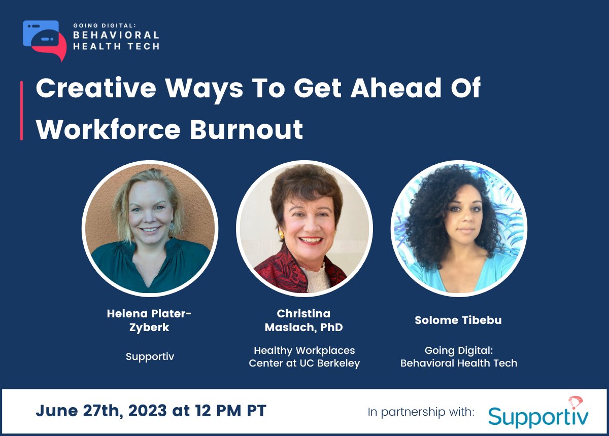 "Fix the job, not just the person."

Learn from #burnout expert Dr. Christina Maslach about how empathy-driven workforce solutions can not only address but also prevent burnout within organizations.

Tomorrow, 6/27 at 12pm PT: us06web.zoom.us/webinar/regist…
