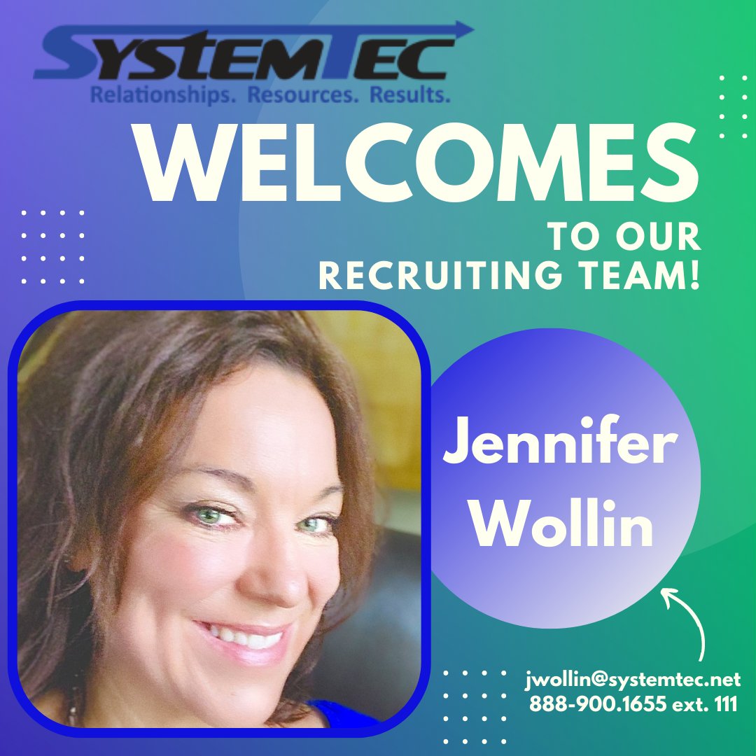 We're excited to welcome Jennifer Wollin to our recruiting team! 🌟 She's looking forward to working with all future consultants and team members!

#newemployee #welcometotheteam #itrecruiters #columbiasc
