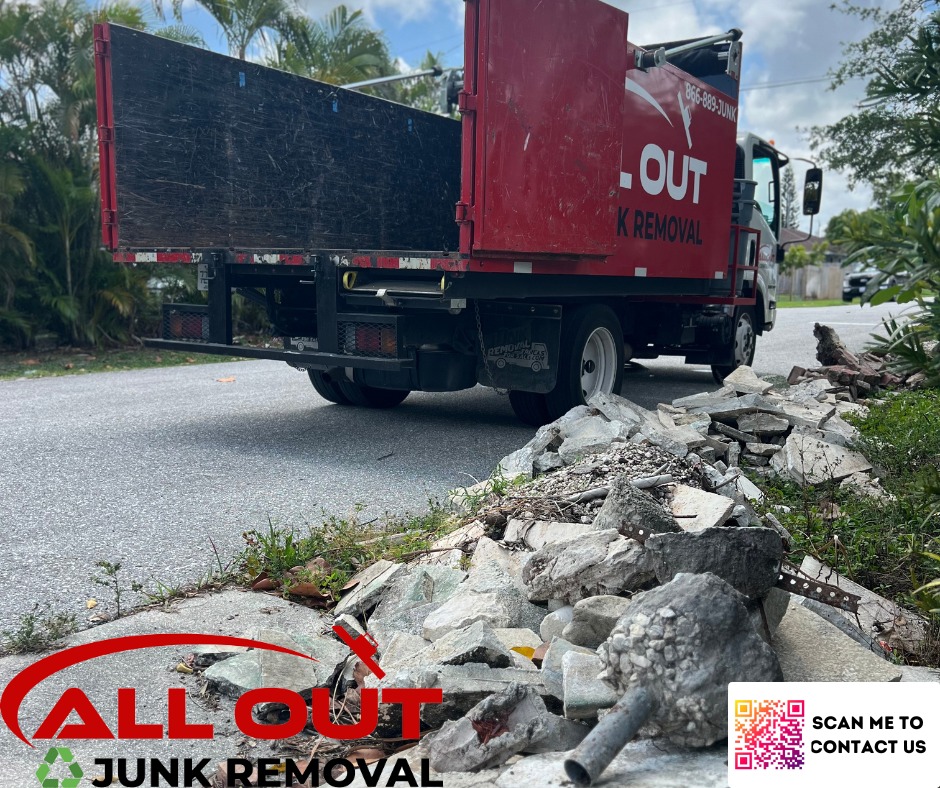Do you have left over concrete, dirt or random debris from a home project? All Out Junk Removal can help! We will do all the heavy lifting so you don't have to! Head over to our website for more info and to book your free no obligation estimate. alloutjunkfl.com