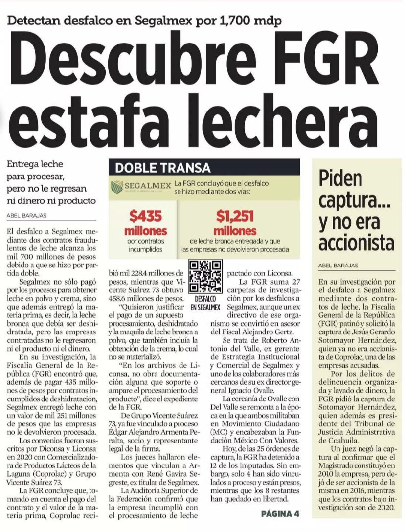 EmilioAlvarezI's tweet image. El intocable @IOvalleSegalmex amigo del presidente se hunde cada vez más, pero sabe que su protector no permitirá que lo juzguen. 

@Segalmex_Mex compró leche bronca con un costo de mil 251 mdp y la dio a empresas para deshidratar. Le cobrarían 435 mdp. 

Se quedaron todo el…
