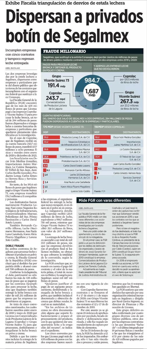 EmilioAlvarezI's tweet image. El intocable @IOvalleSegalmex amigo del presidente se hunde cada vez más, pero sabe que su protector no permitirá que lo juzguen. 

@Segalmex_Mex compró leche bronca con un costo de mil 251 mdp y la dio a empresas para deshidratar. Le cobrarían 435 mdp. 

Se quedaron todo el…