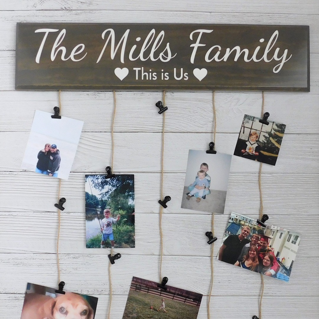 I love how you can quickly change out photos on this display and add those fun vacation memories!
etsy.com/listing/148852… #photodisplay #lastnamesign #homedecor #photos #millybeanhandiworks