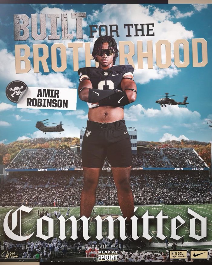 After a great official visit to Army West Point, I’d like to announce that I am 1000% committed #BEATNAVY ⚔️
<a href="/JFive81/">Joshua Moore, M.S.,CAA</a> <a href="/CoachGoodrum/">Bernard Goodrum</a> <a href="/CoachJeffMonken/">Jeff Monken</a> <a href="/CoachJuice17/">Coach Juice</a> <a href="/BKKnightNation/">Black Knight Nation</a> <a href="/GoArmyWestPoint/">ArmyWestPoint Sports</a>
