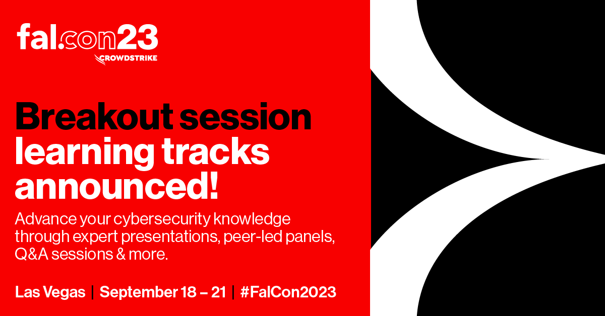 CrowdStrike's tweet photo. ✅ Cloud security 
✅ Counter adversary operations
✅ Everything in between 

Get an early look at the #FalCon2023 breakout session and panel topics presented by CrowdStrike. https://t.co/bnCTBUDuub https://t.co/z6LT6GC4zN