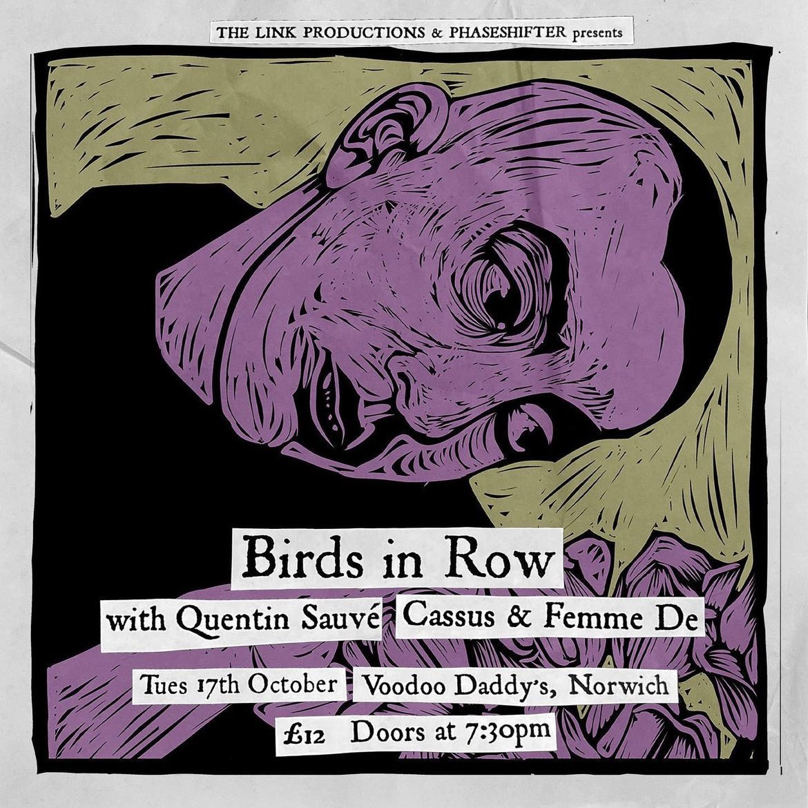 Femme Dé (@femmedeband) on Twitter photo This is gonna be a pretty epic one! 🩶
Supporting <a href="/wearebirdsinrow/">Birds in row</a> on October 17th at <a href="/voodoopizzadude/">voodoodaddys</a>, alongside <a href="/quentin_sauve/">Quentin Sauvé</a> & CASSUS.
Get your ticket now (or later - voodoodaddysshowroom.co.uk/listing_single…), you don’t want to miss this one! This is gonna be a pretty epic one! 🩶
Supporting <a href="/wearebirdsinrow/">Birds in row</a> on October 17th at <a href="/voodoopizzadude/">voodoodaddys</a>, alongside <a href="/quentin_sauve/">Quentin Sauvé</a> & CASSUS.
Get your ticket now (or later - voodoodaddysshowroom.co.uk/listing_single…), you don’t want to miss this one!